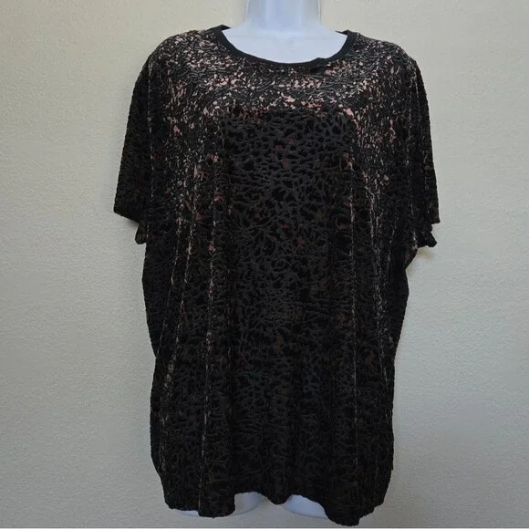 Free People Velvet Teddy Burnout Top Size Medium NWT - Picture 2 of 14